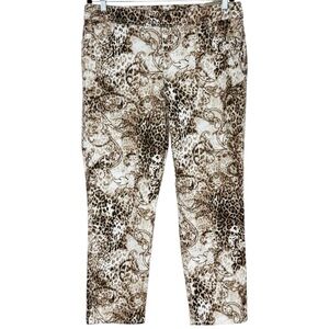 Chico’s Leopard Print Perfect Stretch Girlfriend Slim Ankle Pants Size 2 (12)